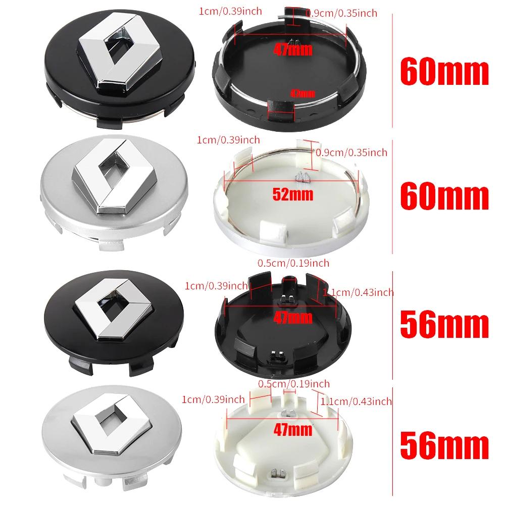 For Renault 2026 New Hub Caps For Renault Megane 2 3 4 Twingo Clio Talisman Captur Trafic Kwid Scen 4Pcs 56mm 60mm Car Wheel Cen