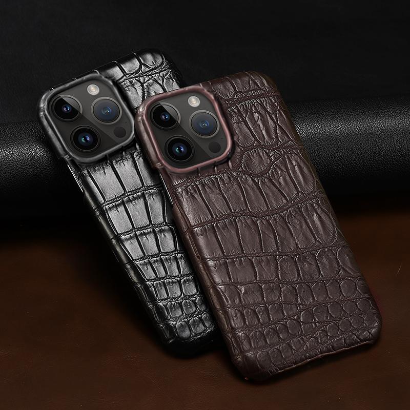 Натуральная матовая кожа крокодила Чехол для телефона для iPhone 17 16 15 13 14 Pro Max 16Pro 15 Plus 17Pro Air Роскошная задняя крышка