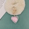 Cross Border Vibrant Valentine's Day Heart-Shaped Preserved Rose Keychain Pendant