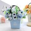 1Pc Artificial Flowers Wedding Home Bedroom Decoration Bridal Bouquet Garden Fake Silk Roses Hydrangeas Vase For Board Outdoors