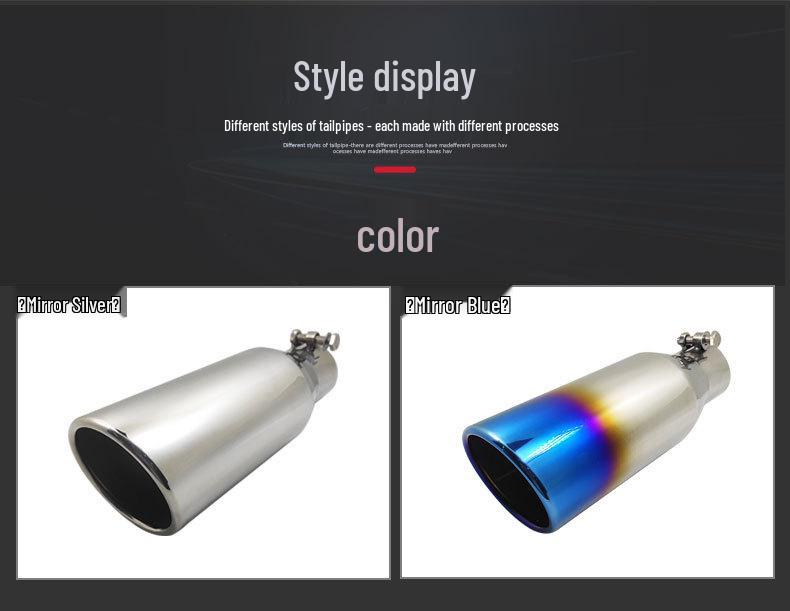 Silver Stainless Steel Car Exhaust Muffler Tailpipe (6.4cm Diameter)