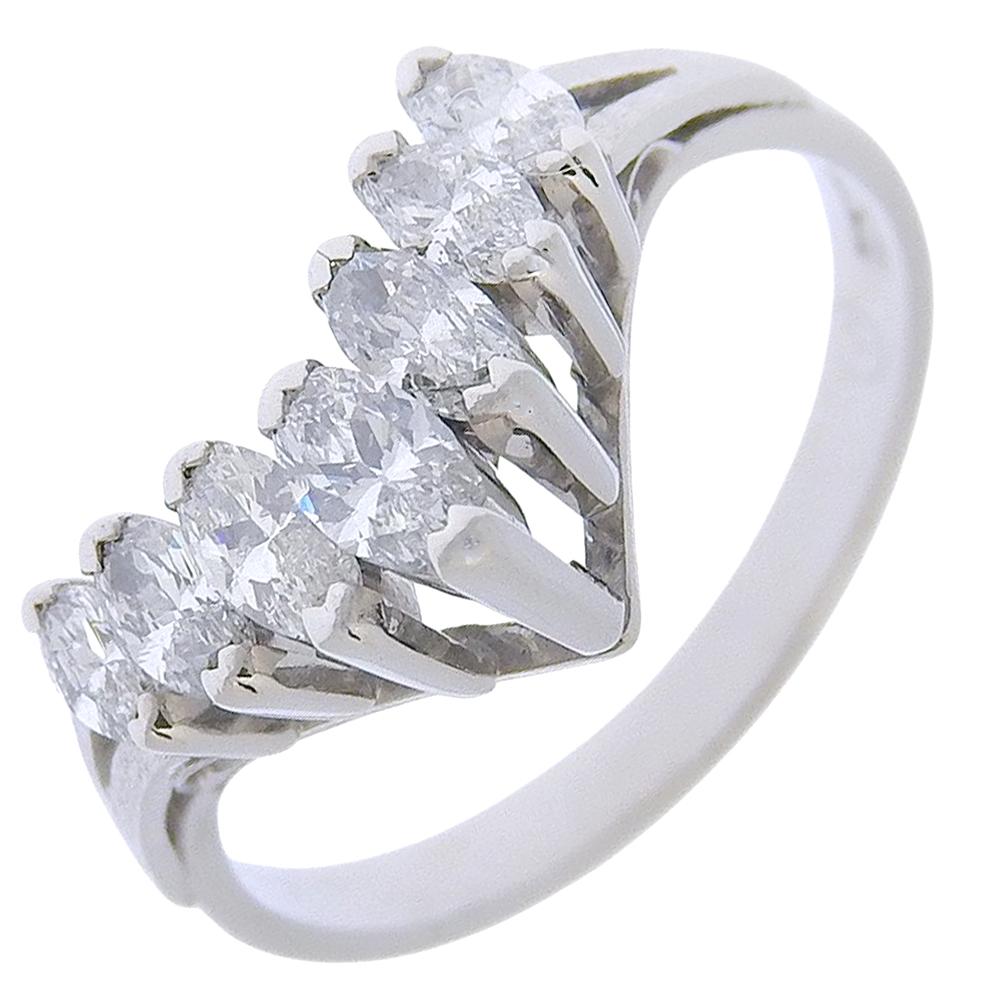 Ring Pt900Platinum/diamond #6.0(US Size) 3.9g Women Used