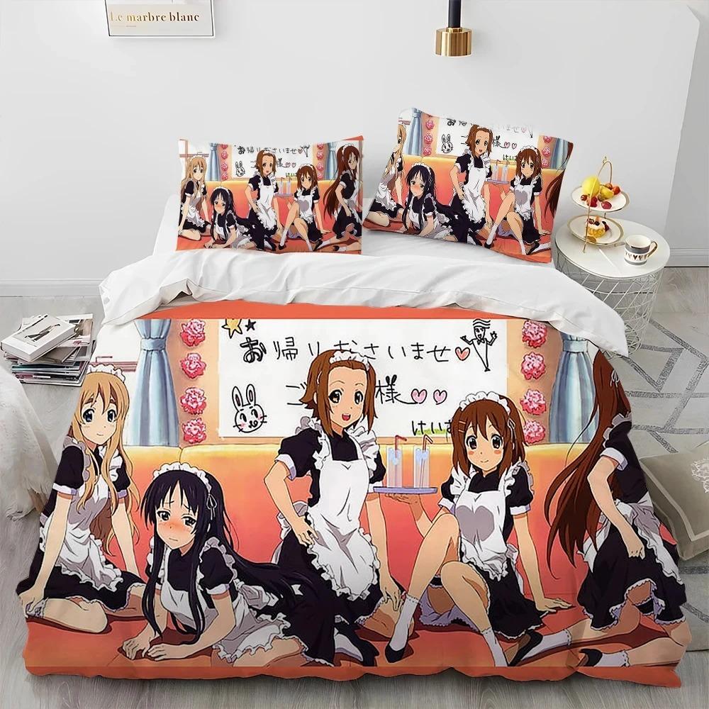 K-ON Kawaii Girls Anime Bedding Set Boys Girls Twin Queen King Size Duvet Cover Pillowcase Bed boys Adult Home Textileextile