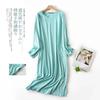 Plus Size Multi Colors Women Printing Nightdress for Spring and Autumn Long Sleeve Ladies Cute Sleepwear Long Style Nightgown
