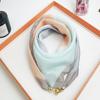 Magnetic Buckle Small Scarf Women'S Spring And Summer Square Scarf High-End Silk Scarf Neck Protection Neck Triangular Scarf