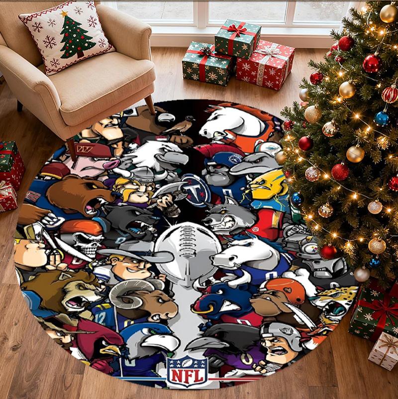 Круглый ковер с узором NFL, коврик для помещений/улицы, для пикника, игровой комнаты, спальни, офиса, гостиной, ковер для домашнего декора, подарок на день рождения