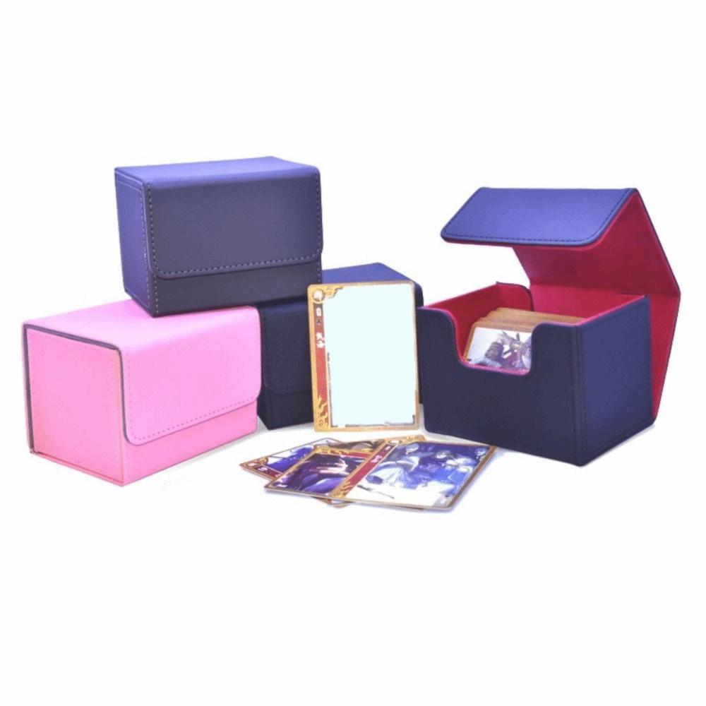 Flip Cover Trading Card Deck Box Fit 100 Single Sleeved Game Cards Storage Box Sports Cards