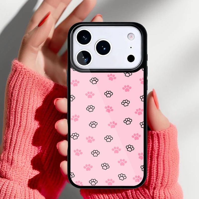 Чехол для телефона с дизайном лапки кошки и собаки для iPhone 17 16 15 14 13 Pro Max Задняя крышка для 12 11 Pro Coque