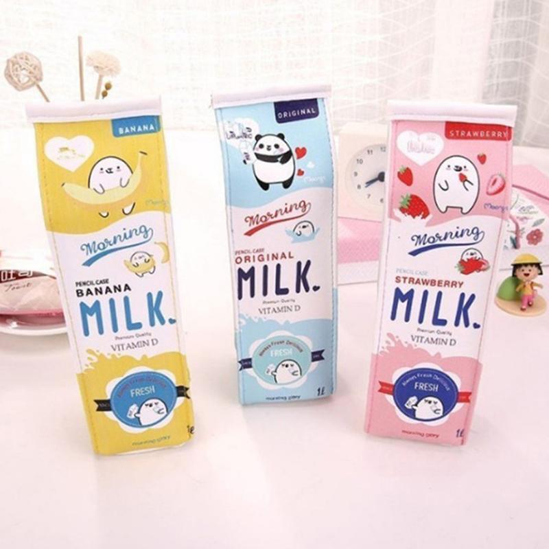 1 Pcs Kawaii Pencil Case Milk Square Gift Estuches School Pencil Box