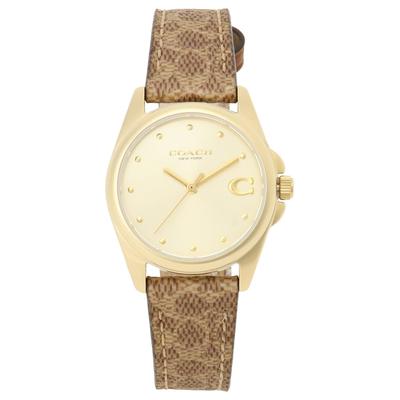 Часы GRASON Signature C Canvas 28 мм циферблат из желтого золота кварцевые часы 14504107 коричневые [Coach] женские [Товар]