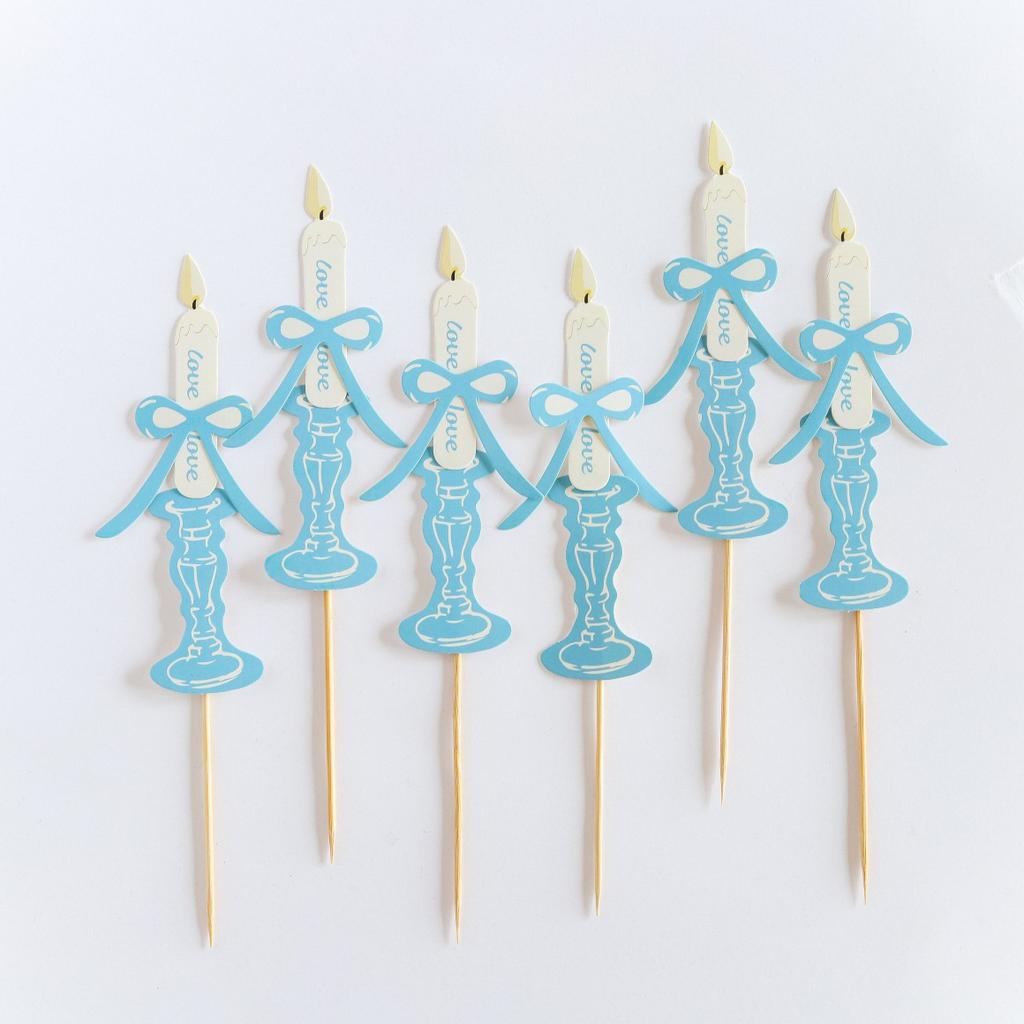 6 шт./набор Бумажные свечи для торта на день рождения, топперы для тортов, украшение для кексов, десертные свечи для торта на день рождения, топперы для тортов, подарки