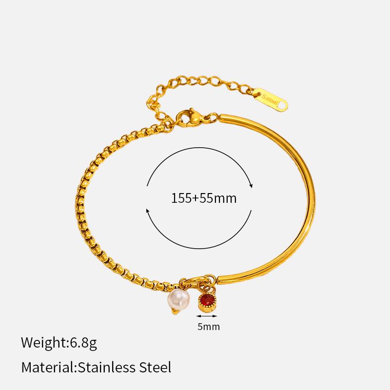European and American gold titanium steel bracelet bracelet light luxury high-end stainless steel 18K gold does not fade niche jewelry