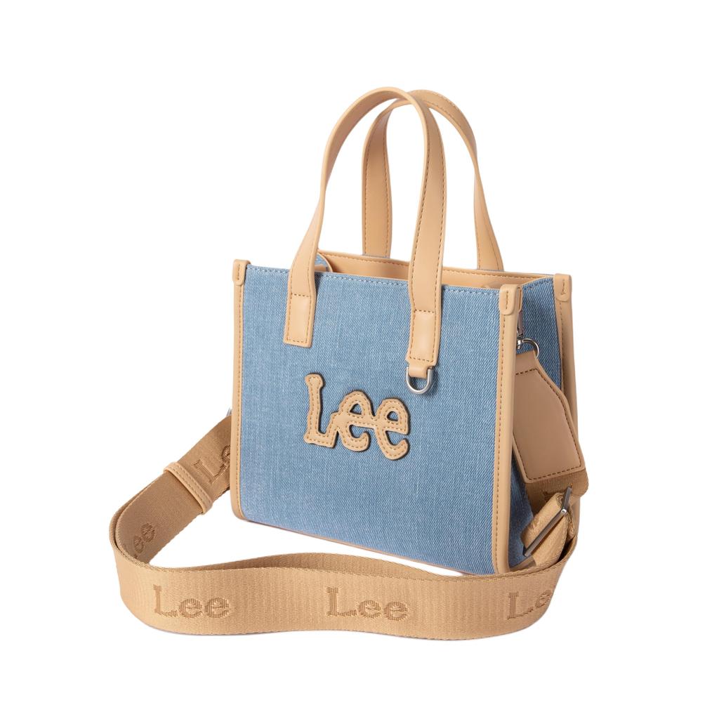 New Lee Fabric+Artificial Leather Tote Shoulder Bag, Crossbody Bag, Handbag Regular Women's Light Denim Blue LE240074M-521
