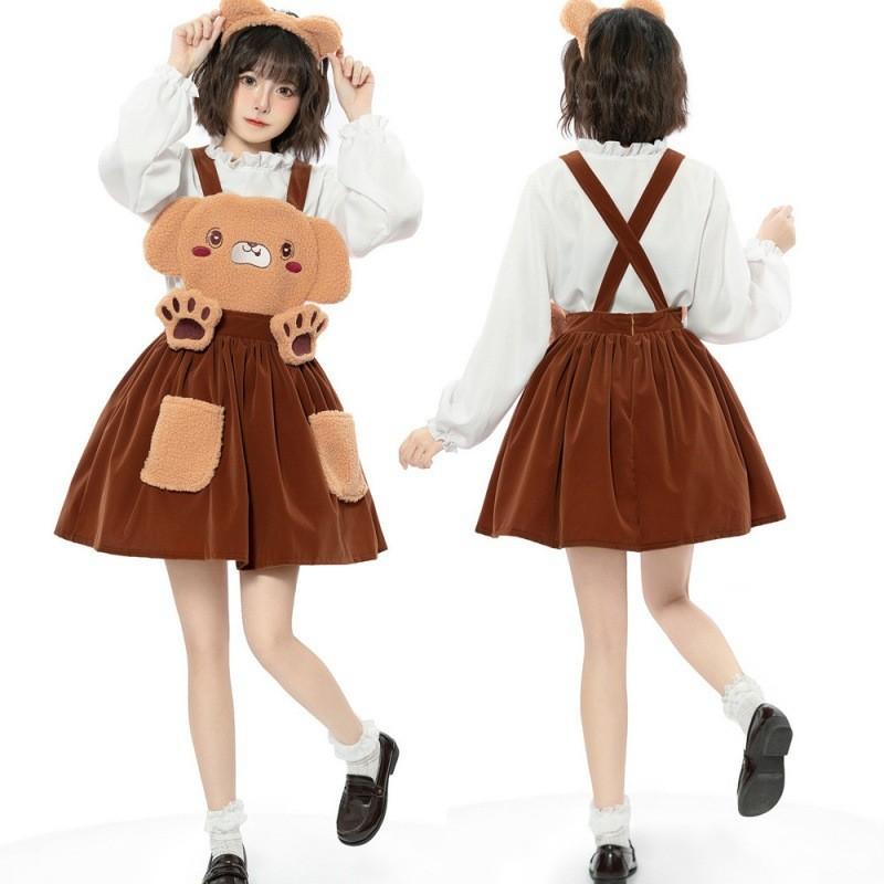 И Свежий Милый Японский Аниме Женский Костюм Плюшевого Пса Идеально Подходит Для Веселого Хэллоуина