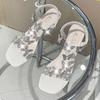 Womens Sandals Luxury Rhinestone High Heeled Sandals Transparent PVC Bow Sandals for Women 2025Summer Open Toe Sandalias