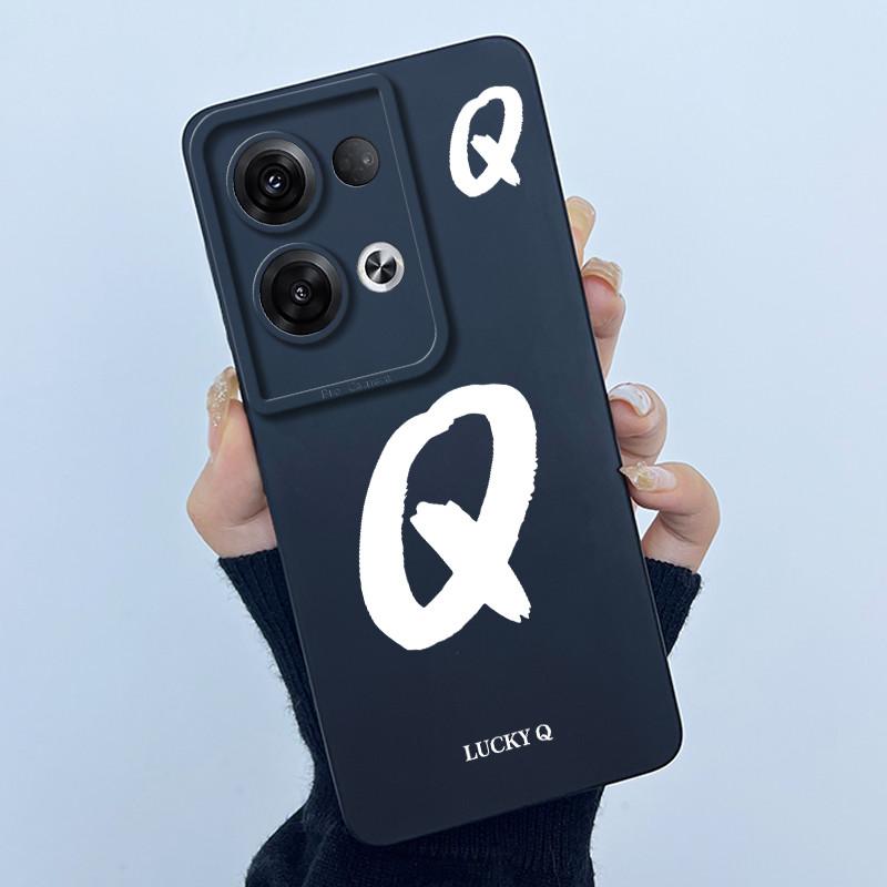 Для OPPO Reno 8 Pro 5G Reno8 Reno8 Pro Plus Ударопрочный Чехол для Телефона Счастливая Первая Буква Чехол Силиконовый Мягкий Матовый Задняя Крышка