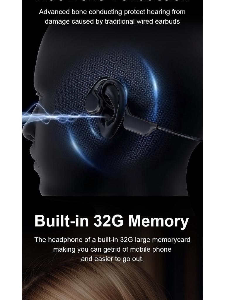 Трансграничные x7 Bluetooth-наушники с костной проводимостью: Безболезненные внутриканальные для длительного ношения, открытые спортивные, для бега и плавания.