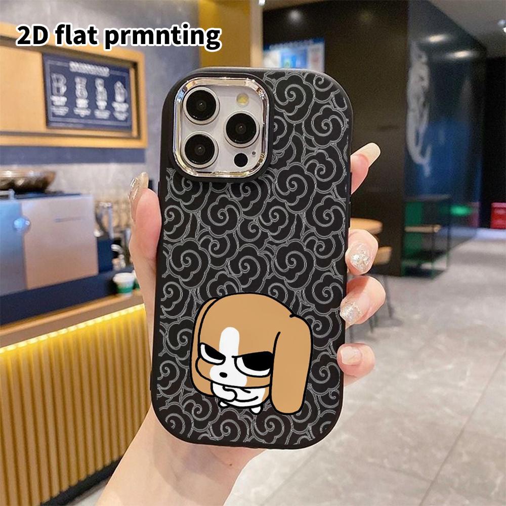 Phone case: 2D flat design suitable for iPhone 18 17 16 15 14 13 Pro protective case, couple style, crossing arms in anger, Christmas and Halloween gi