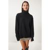 Women's Anthracite Turtleneck Knitwear Sweater Fn03390