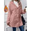 5XL Осенне-зимний кардиган с капюшоном, однотонный, на пуговицах, с длинным рукавом, повседневная куртка