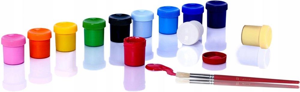 Farby plakatowe szkolne 12 kolorów 20 ml intensywne i kryjące 1 szt.