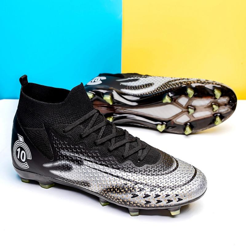 Футбольные бутсы с высоким верхом, мужские и женские, молодежные, с длинными шипами и шипами для сломанного грунта, фабричные