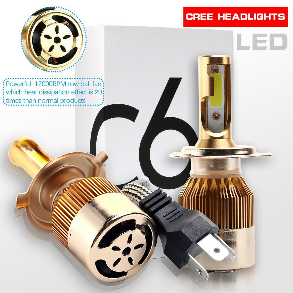 Двухцветные светодиодные фары C6: H7, H8, H11 желтый и белый для модификации дальнего/ближнего света автомобиля