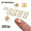 50Pcs Tiny Mini Small Metal Hinge for 1/12 House Miniature Cabinet Furniture Fittings for Cabinets 10 X 8mm Home Hardware