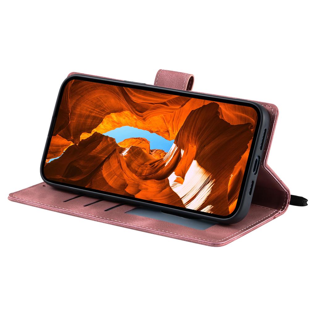 Чехол для iPhone 17 Pro Max с оттиснутым тотемом, текстурой кожи, кошелек, кожаная крышка для телефона с ремешком на руку