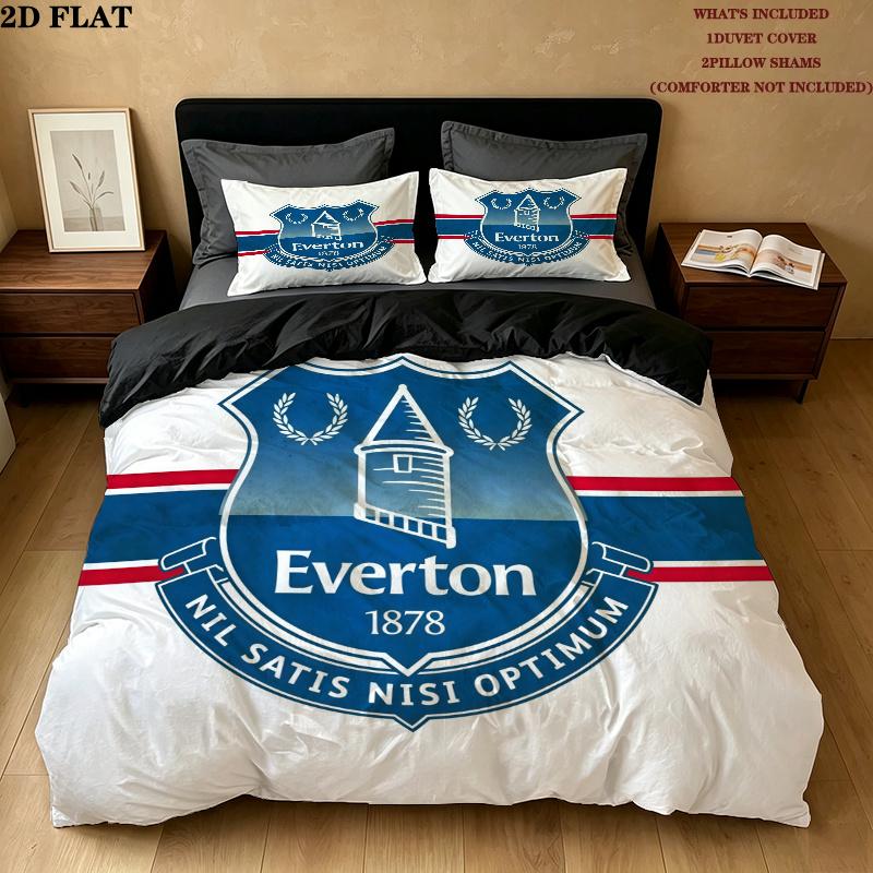 Everton Pattern Bedding Quilt Set Home Decoration Gift (1 * duvet cover + 2 * pillowcase without core)