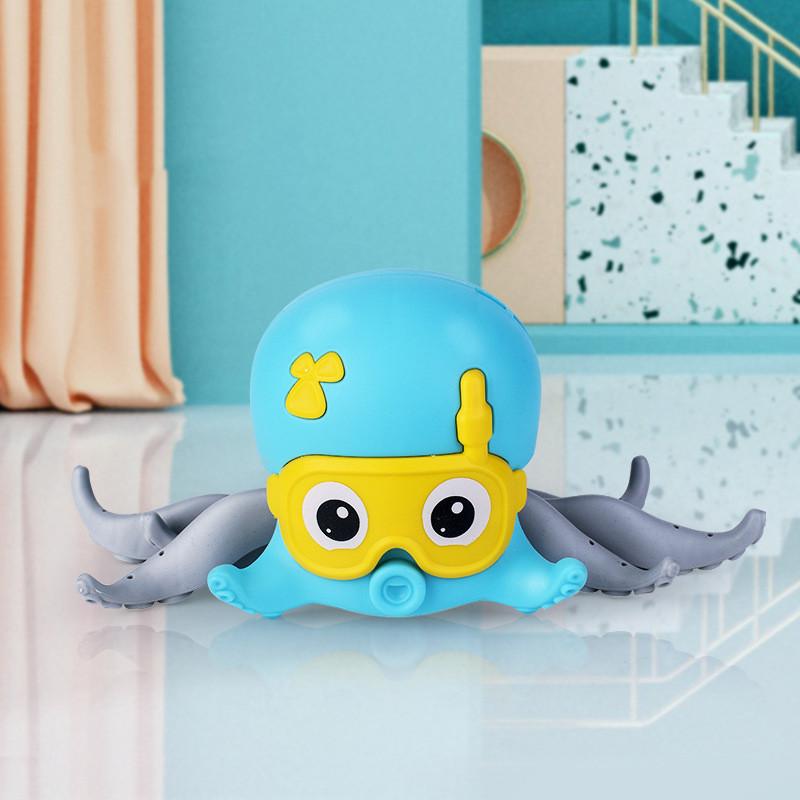 Осьминог Водные Игры Игрушка для Ванной для Младенцев и Малышей Плавающая и Ползающая Фиолетовый Синий Пластик