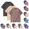 3PC Unisex T-shirt Casual Loose Solid Color Round Neck Pullover Short Sleeve T-shirt Top