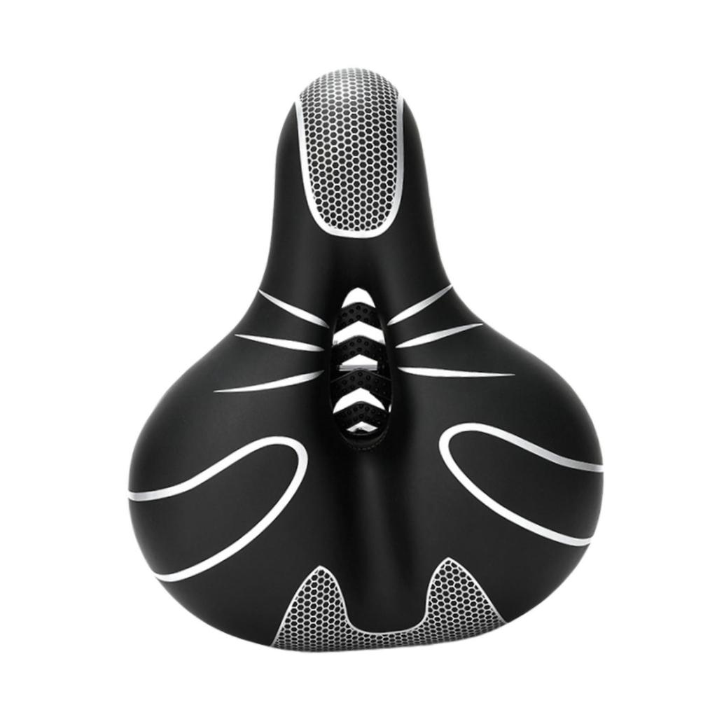 Bike Seat for Men Women Waterproof Accessories Wide with Reflective Strip Comfort Soft Indoor Outdoor Center Cutaway Bike Saddle