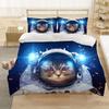 Комплект постельного белья Cool Cat, постельное белье с изображением животных, односпальное, односпальное, для мальчиков и девочек, для детей, милый комплект постельного белья с изображением астронавта