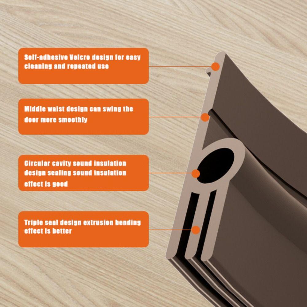Звукоизоляционная уплотнительная лента для низа двери Пылезащитная Водонепроницаемая Уплотнительная лента Заполнитель дверного зазора Спальня
