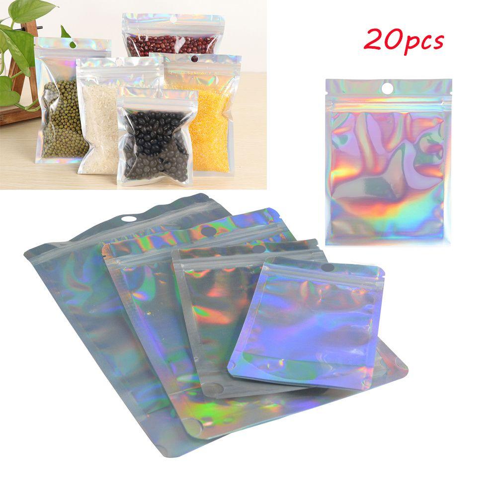 20 Pcs Plastic Waterproof Self Seal Storage Zipper Reclosable Pouches Packaging Bag