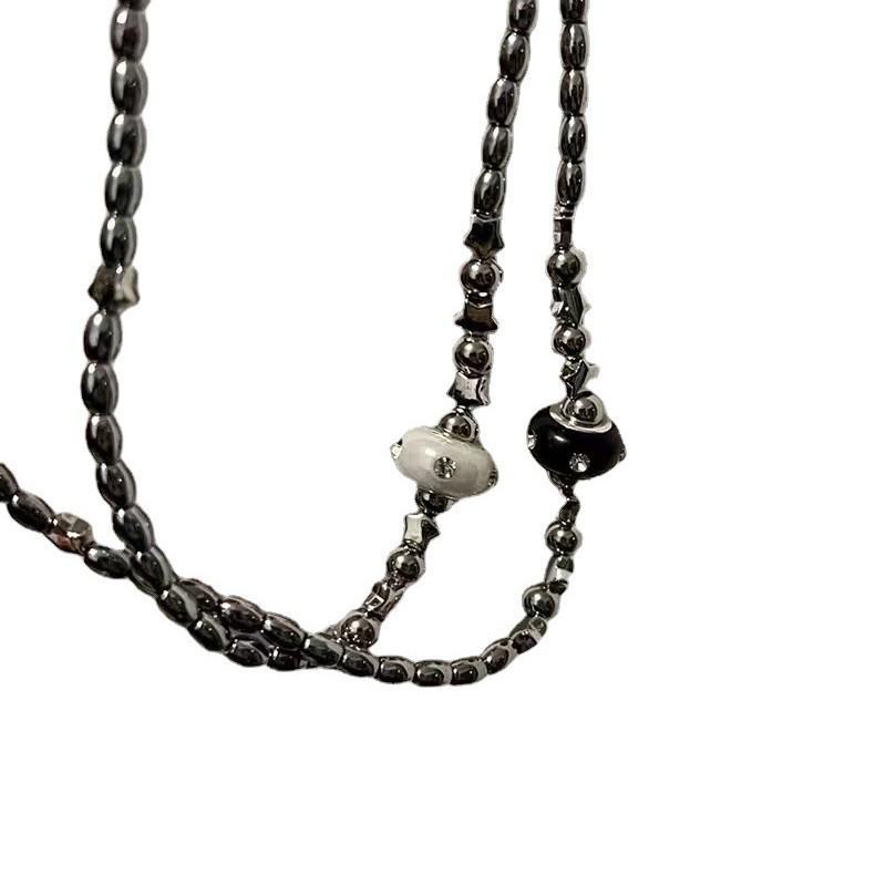 Корейское маленькое звездное ожерелье: Нейтральный холодный стальной чокер-бусина