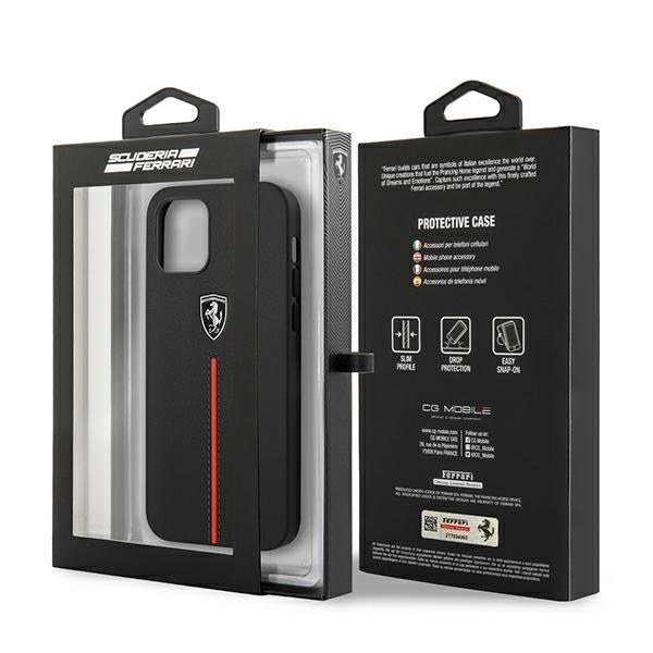 Ferrari Feomshcp12Lbk Iphone 12 Pro Maxczarny/Black Hardcase Off Track Leather Nylon Stripe