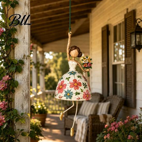 Dynamic Window Hanging Dancing Lady Ornament for Home Decor, Elegant Art Sculpture, Graceful Silhouette Creative Pendant Indoor Outdoor Porch