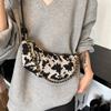 Versatile Cow Pattern Bag Women's New Fashion Trend Splicing Horn Bag Simple Canvas Messenger Bag CLE