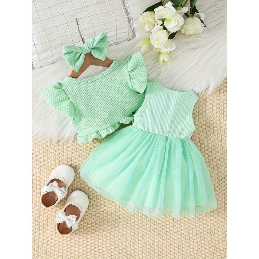 0-3 года Детский костюм для девочек Новый летний комплект для девочек Сетчатое вышитое платье + куртка + головной убор