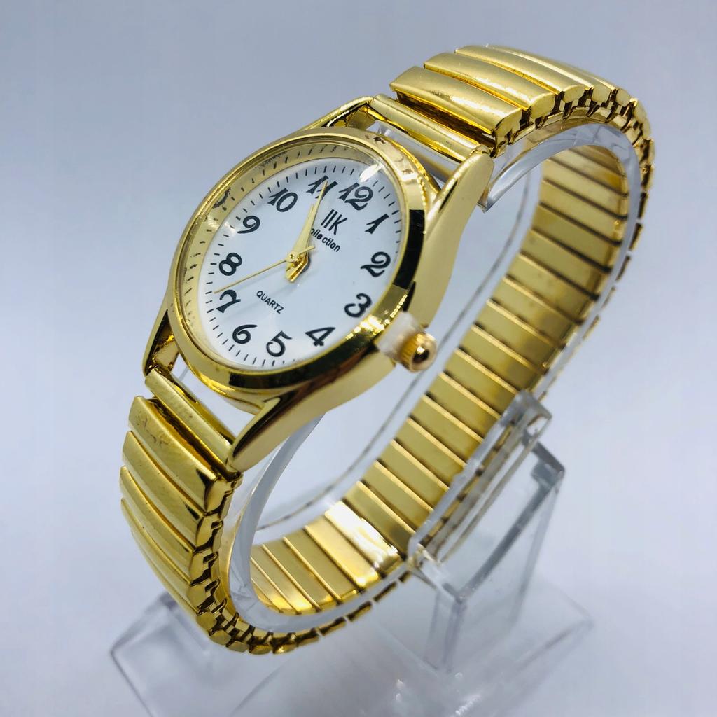 Women's And Men's Watch Comfortable, Extensive, On An Elastic Band, Golden Bracelet, Senior