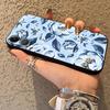 Чехол для Apple iPhone 17 Pro Max 11 16 12 14 15 Pro 7 8 13 XR XS MAX Air Funda Чехол для телефона Мультяшный Синий Цветок