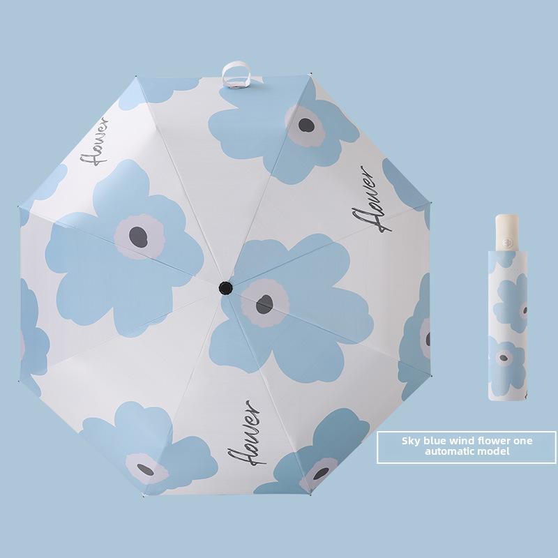 Компактный автоматический зонт от солнца и дождя с защитой от ультрафиолета