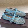 Сетчатые туфли для рыбалки Flat Ballet Shoes из натуральной кожи с прямым вырезом и перфорацией, дышащие, Mary Jane, одинарные