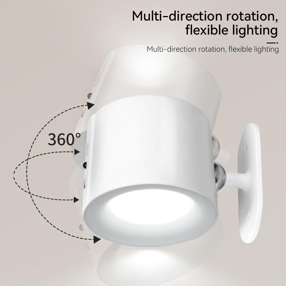Светодиодный настенный светильник, перезаряжаемый, сенсорный, с двойной головкой, вращающийся на 360°, беспроводной пульт дистанционного управления, светодиодный прожектор для освещения спальни