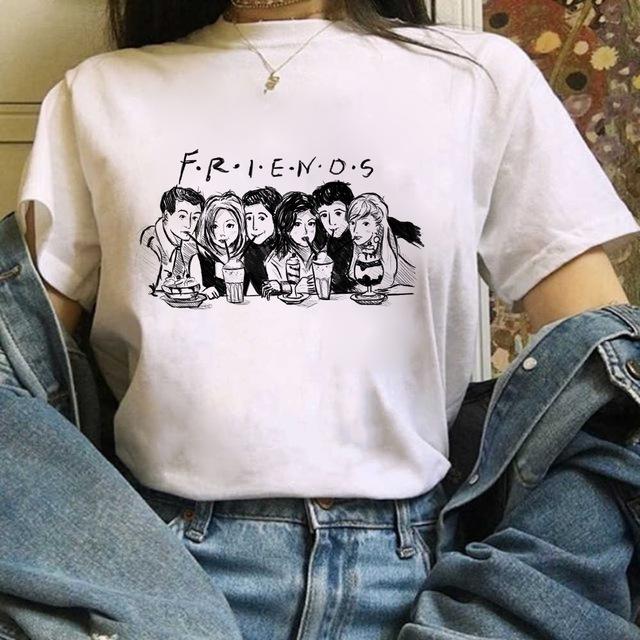 Zogankin Harajuku T Shirt Women Fun Spoof Tops Tee Japnese Anmie Character Print T Shirt 90S