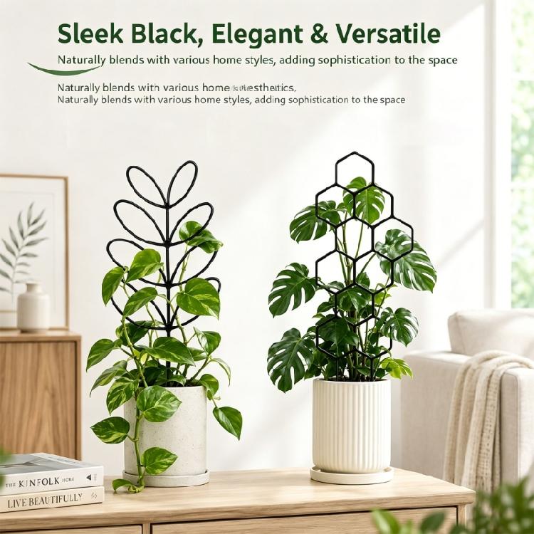 Adjustable PP Plant Support Structure For Flower Pots Climbing Roses Healthy Growth Of Ivies And Other Vine 5 Pack