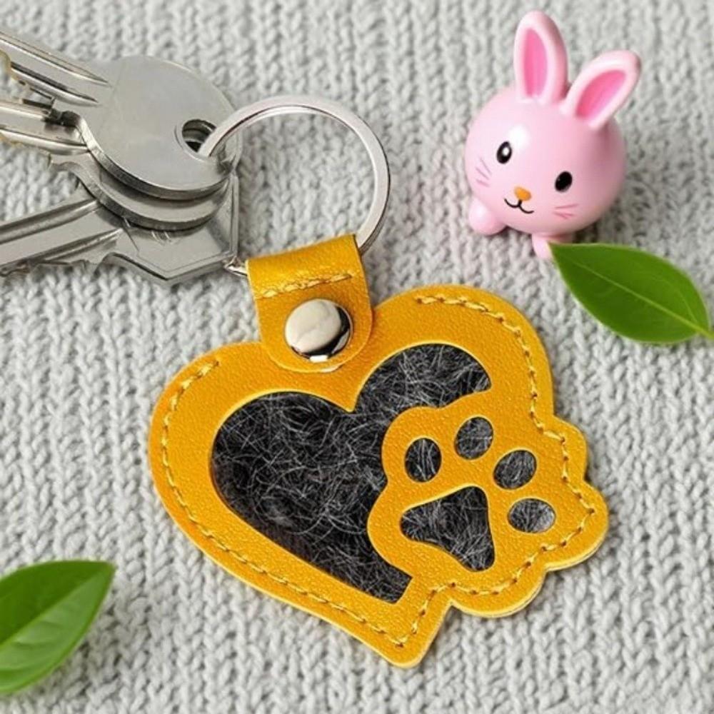 PU Leather Pet Hair Storage Bag Portable Memorial Key Chain Pet Hair Key Chain Funeral Supplies