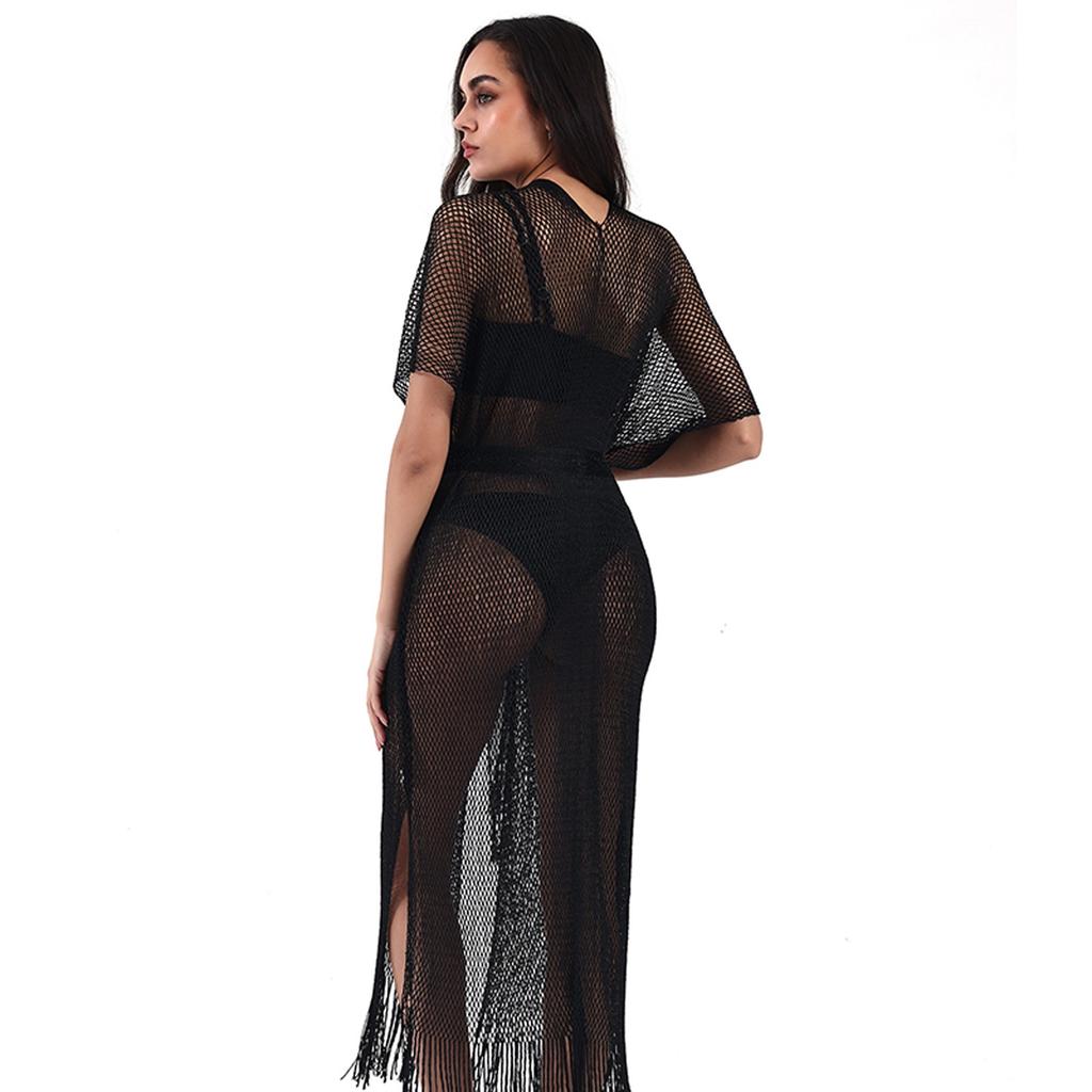 Женское модное пляжное однотонное свободное пляжное платье в стиле пэчворк с открытой спиной